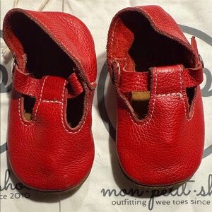 Mon Petit Red Leather Baby Shoes